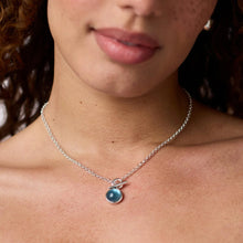 Julie Vos Solara Solitaire Necklace- Iridescent Montana Blue
