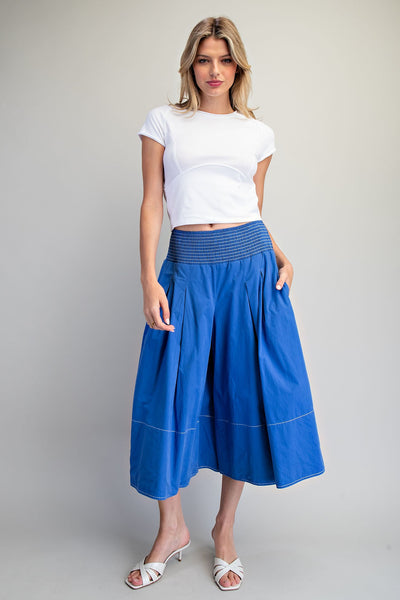 ee:some Flared Wide Culotte Pants in Royal Blue