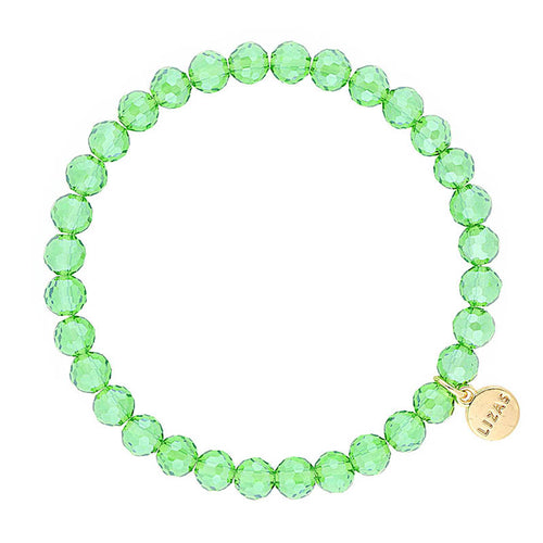 Lizas Clairsville 6mm Round Crystal Bracelet- Erinite