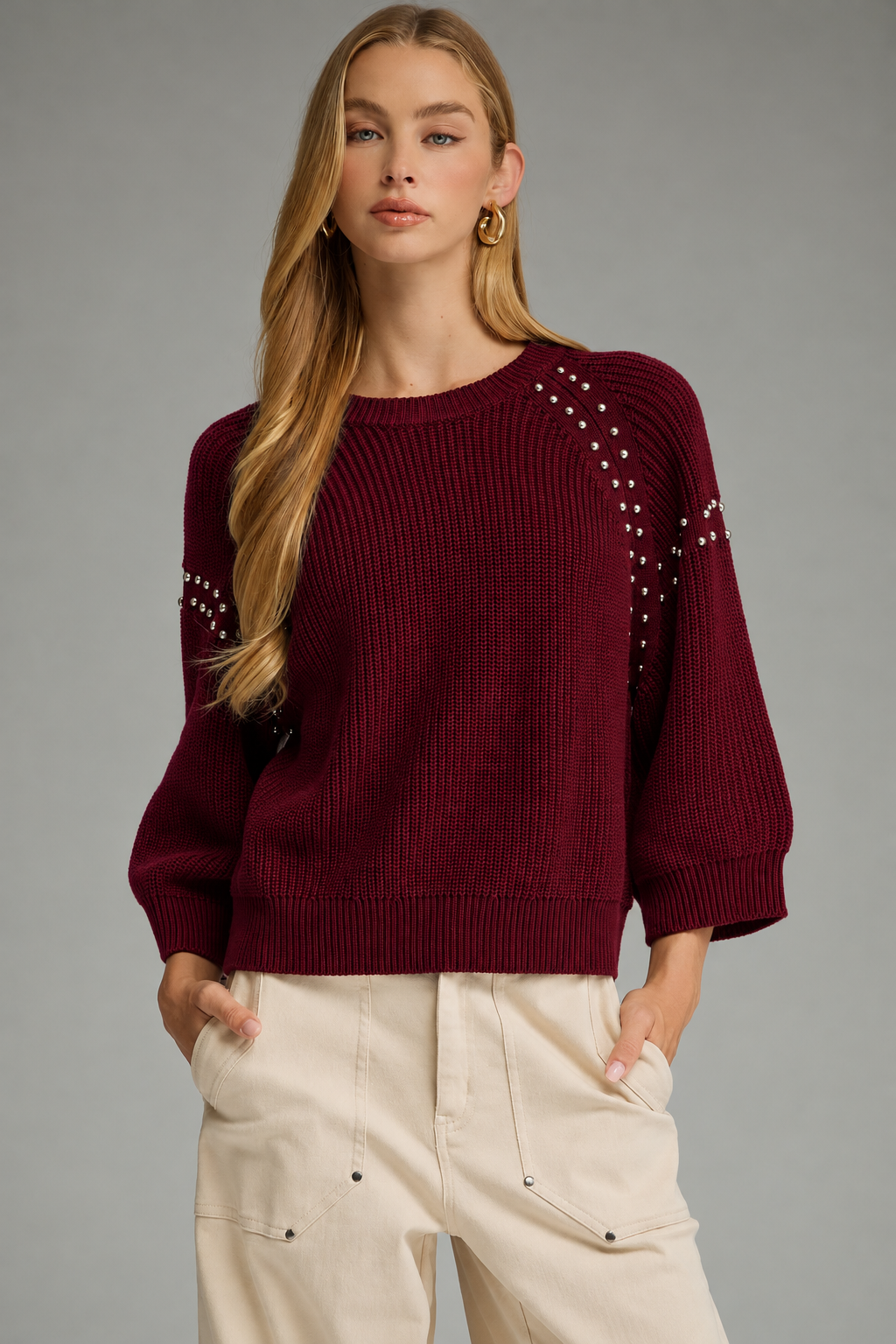 The Jasmine Sweater in Wine