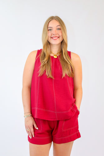 The Emily Shorts in Crimson