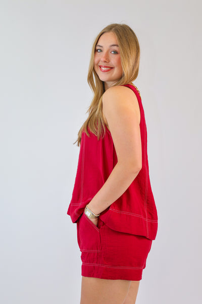 The Emily Shorts in Crimson