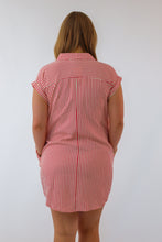 The Lisa Striped Mini Dress in Red
