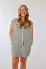 The Lisa Striped Mini Dress in Black