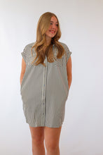 The Lisa Striped Mini Dress in Black