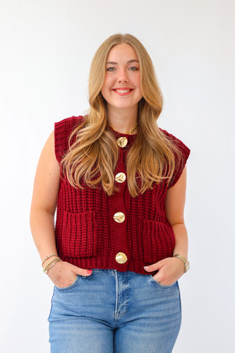 The Tatum Sweater Vest in Wine