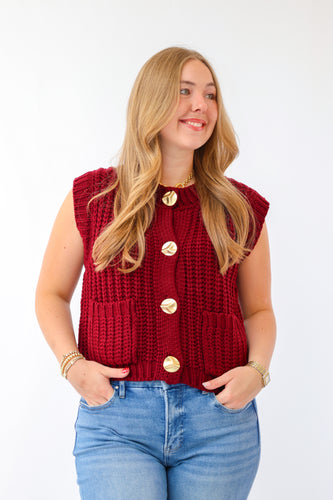 The Tatum Sweater Vest in Wine