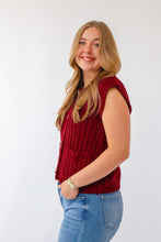 The Tatum Sweater Vest in Wine