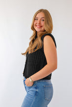 The Tatum Sweater Vest in Black