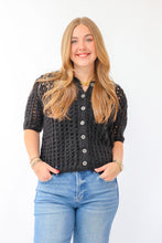 The Savannah Crochet Sweater in Black