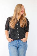 The Savannah Crochet Sweater in Black