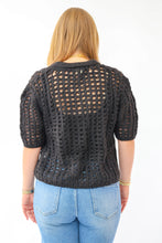 The Savannah Crochet Sweater in Black
