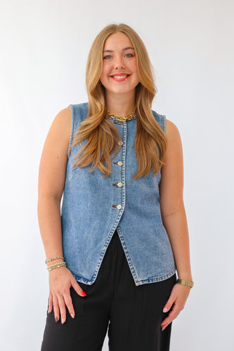 The Denim Button Down Vest