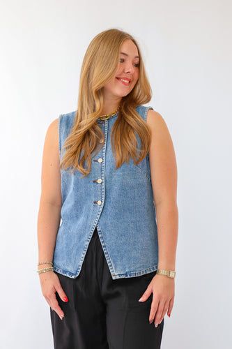 The Denim Button Down Vest