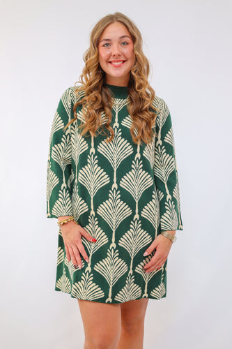 Umgee  Abstract Print Pullover Sweater Dress