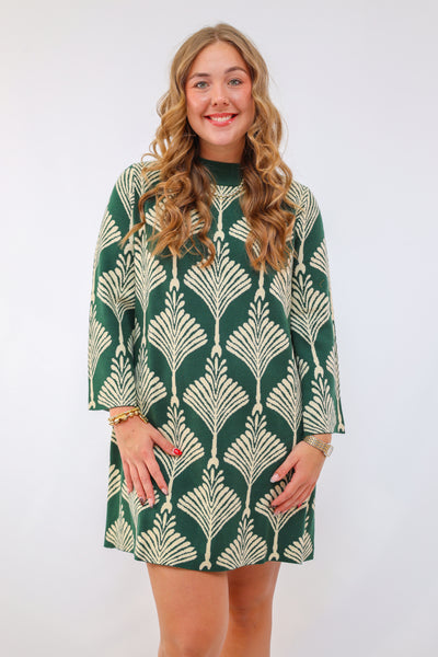 Umgee  Abstract Print Pullover Sweater Dress