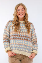 Multicolor Knit Crewneck Pullover Sweater