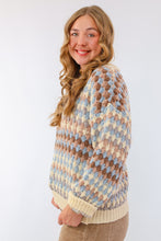 Multicolor Knit Crewneck Pullover Sweater