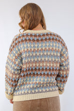 Multicolor Knit Crewneck Pullover Sweater