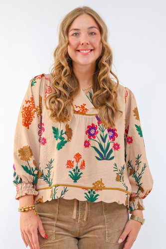 Umgee The Rylee Top in Tan Mix