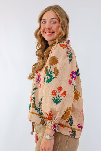 Umgee The Rylee Top in Tan Mix