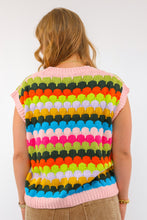 Mulitcolor Fish Scales Design Knit Vest in Spring Bloom