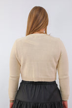 Cream Gold Button Down Pocket Detail Cardigan