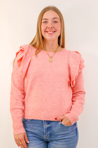 Skies are blue Ruffle sleeve sweater