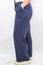 High Waist Pleated Wide Leg Dress Pants in Navy