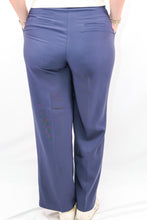 High Waist Pleated Wide Leg Dress Pants in Navy