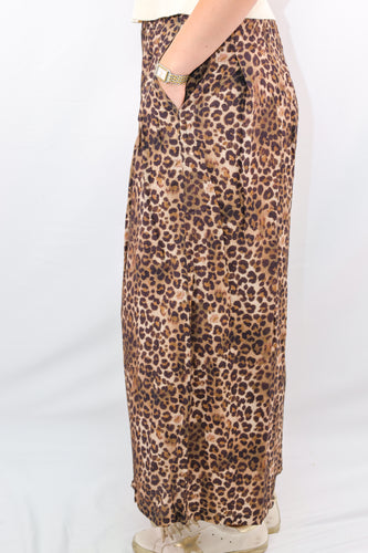 Umgee Leopard Print Skirt Pants