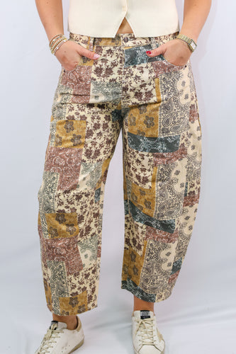 Urban Daisy Boho Patchwork Wide Leg Pants