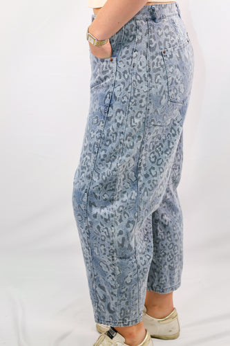 Urban Daisy Leopard Print Relaxed Fit Jeans