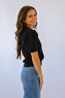 Jingle Bow Short Sleeve Sweater