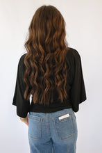 Double Knit Angel Sleeve Top in Black