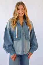 Easel Stone Washed Denim Pullover