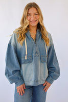 Easel Stone Washed Denim Pullover