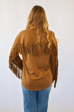 Suede Fring Detail Western Jacket Shacket