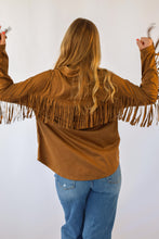 Suede Fring Detail Western Jacket Shacket