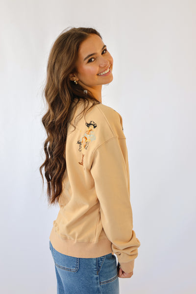 Western Motif Embroidered Graphic Sweatshirt