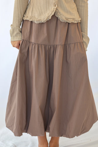 Easel Balloon Hem Parachute Midi Skirt