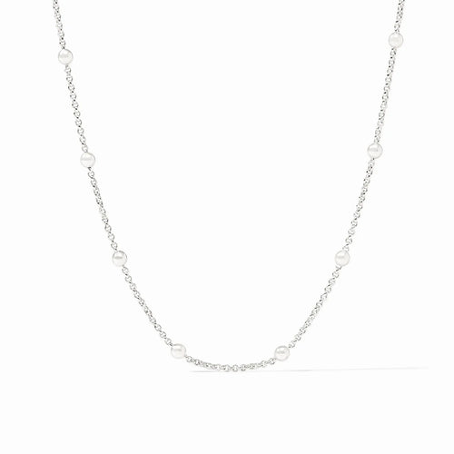 Julie Vos Solara Delicate Station Necklace Silver