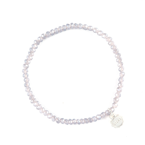 Lizas Fineville 3mm Crystal Bracelet- Pearl Grey