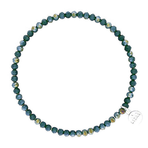 Lizas Fineville 3mm Crystal Bracelet- Silver Petrol