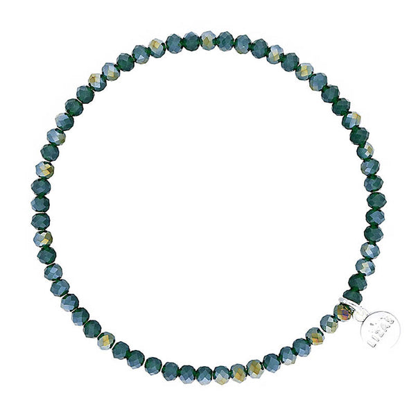 Lizas Fineville 3mm Crystal Bracelet- Silver Petrol