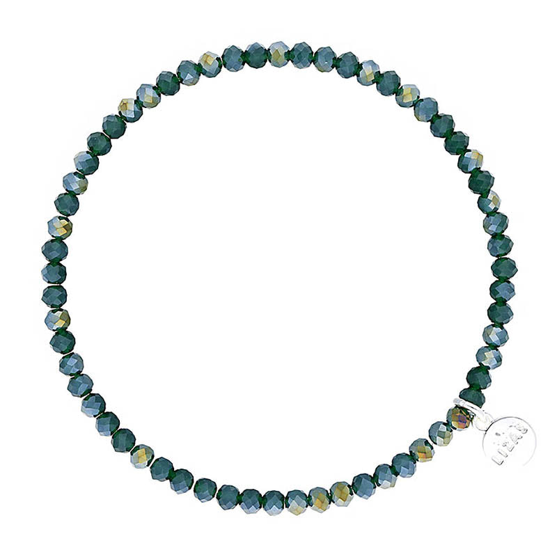 Lizas Fineville 3mm Crystal Bracelet- Silver Petrol