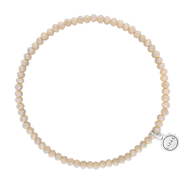 Lizas Fineville 3mm Crystal Bracelet- Beige