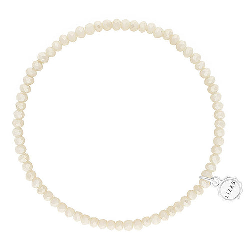 Lizas Fineville 3mm Crystal Bracelet- Creme