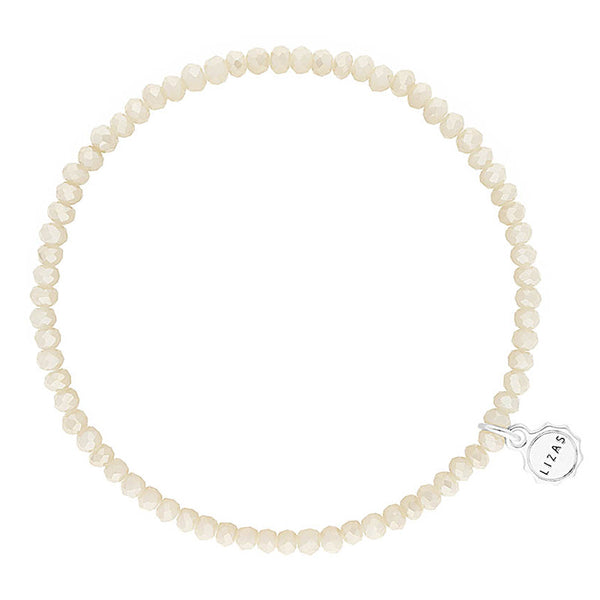 Lizas Fineville 3mm Crystal Bracelet- Creme
