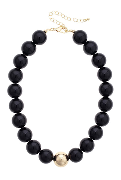 Black Game Day Gum Ball Necklace